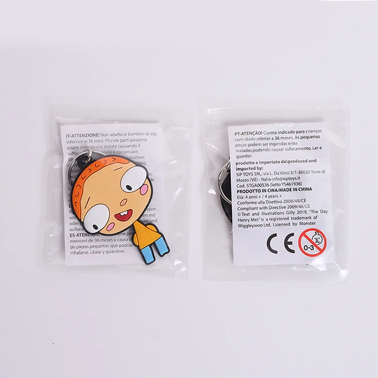 
2021 Custom Keyring Cute Key Chain Cartoons policeman doll girl Figure 2D 3D Soft Pvc Rubber Keychain 
