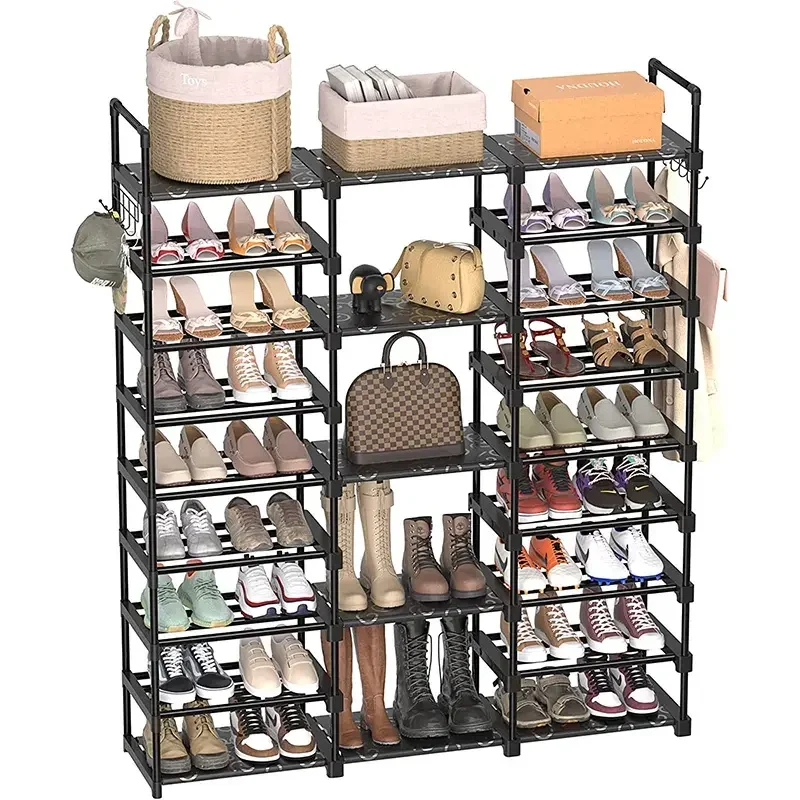 Factory Price Adjustable Metal Shoe Rack Easy install Storage Organizer for Home Living Room Bedroom