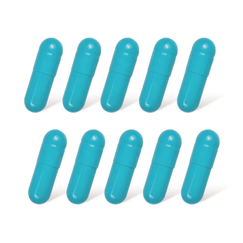 Blue and White Empty Slow Release Capsules Separated Drug in Capsule Form