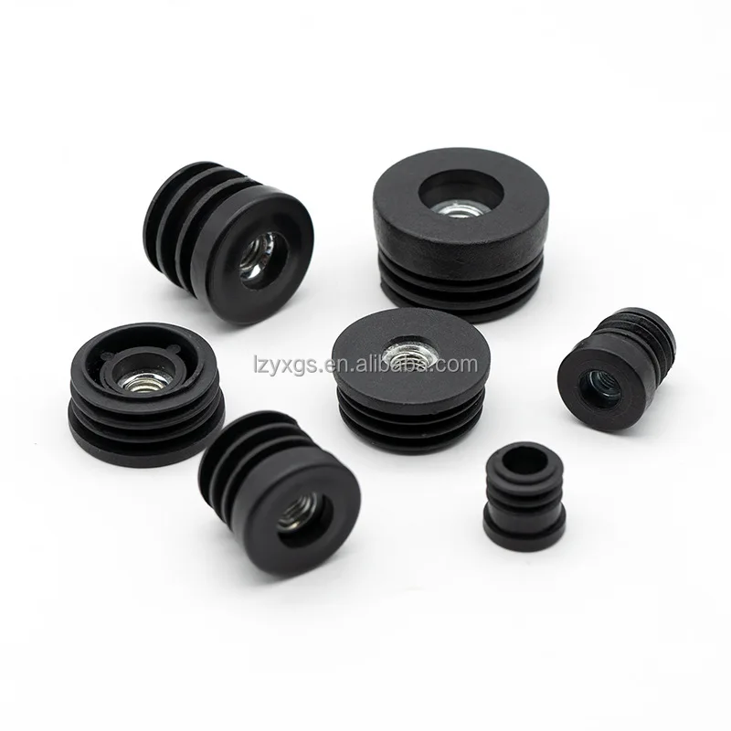 M8*50mm with screw tooth round nut tube plug furniture shelf increase foot pad mechanical equipment non-slip plug