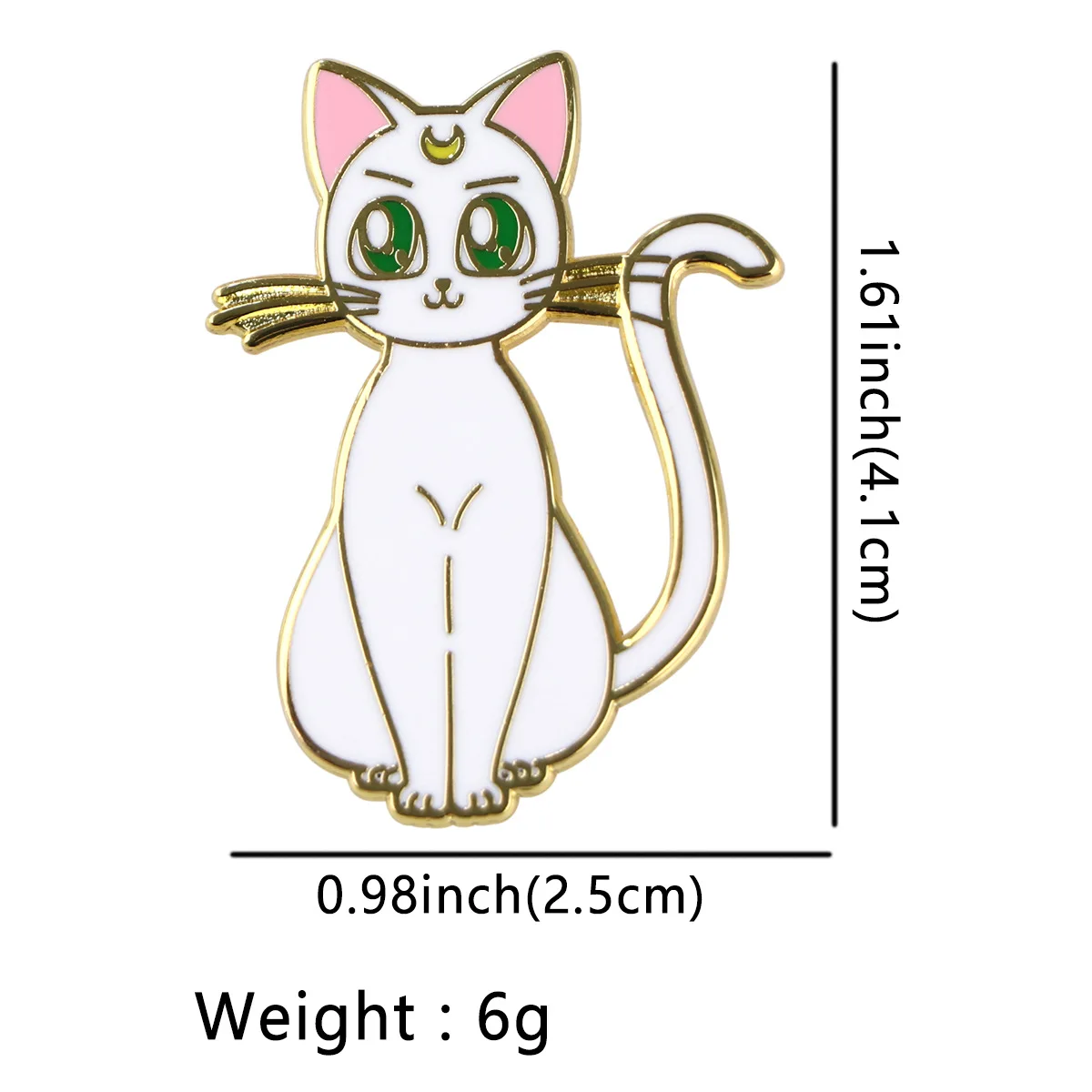 Аниме Черный мультфильм котенок значок фиолетовый Сейлор Мун Луна кошка булавки