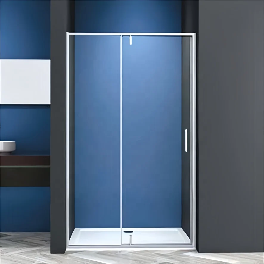 Oumeiga modern shower enclosures 80x80 shower in corner of bathroom with pivot door