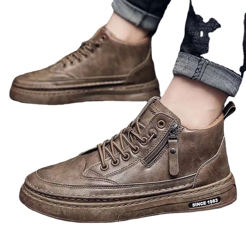 2024 SDS спортивные мужские повседневные зимние кроссовки высокого качества Осень новинка на молнии скейтборд на шнуровке кроссовки с резиновой стелькой