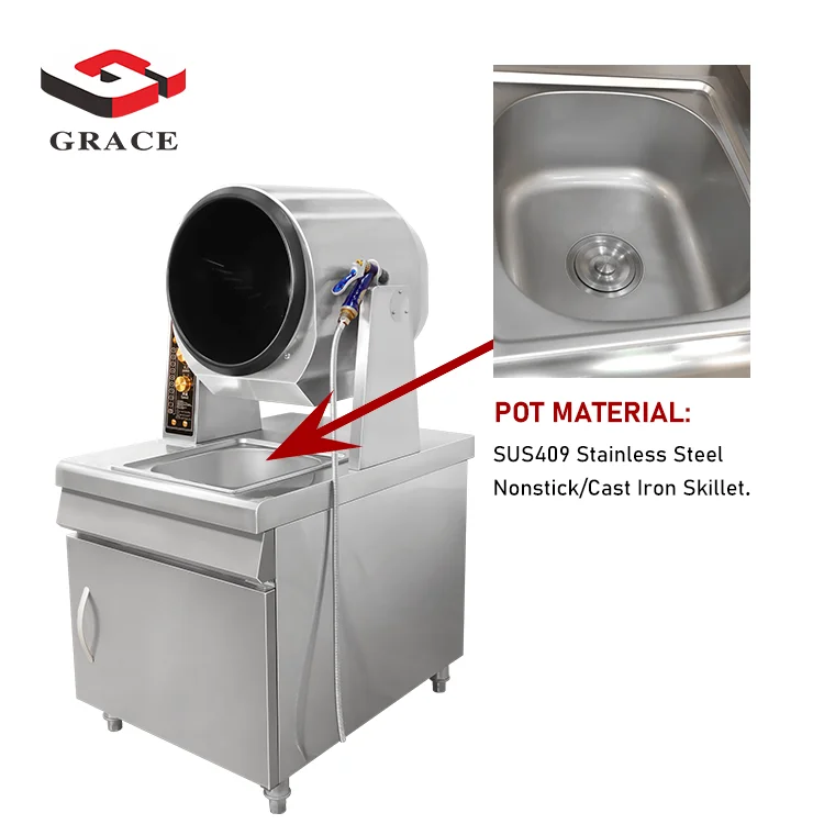 industrial rice cooking stainless steel sugar cooking high quality vertical commercial electric 360 automatic cooking machine