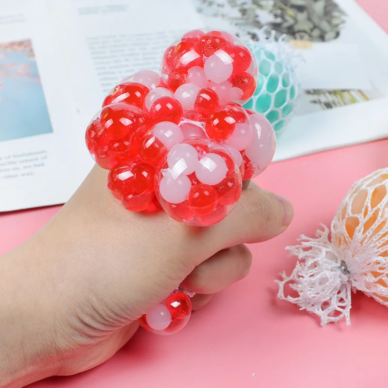 Mesh Ball Squeeze Tpr Grape Stress Toy Stress Relief Squeeze Grape Balls Relieve Pressure Squishy Mesh Ball