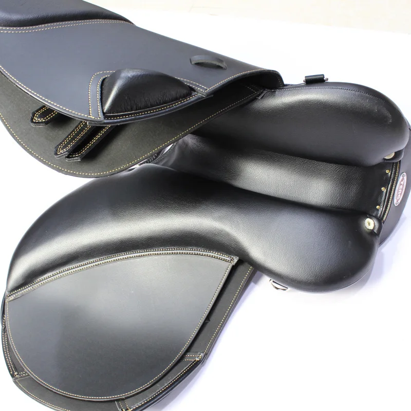 Microfiber Leather Horse Saddle with Matching Headstall Reins and Back Cinch 17.5 Inches