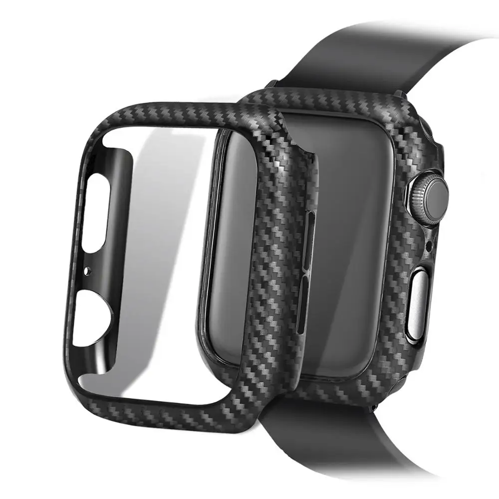 
Soft 360 degree Carbon Fiber Protector Watch case for apple watch case tpu for iWatch 6 5 4 3 2 1 case 