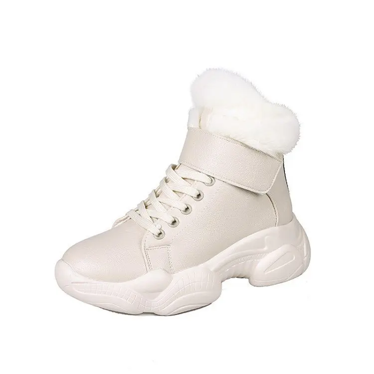 BUSY GIRL KE2630 Women warm outdoor sports shoes thick high top waterproof fashion snow booties stylish winter