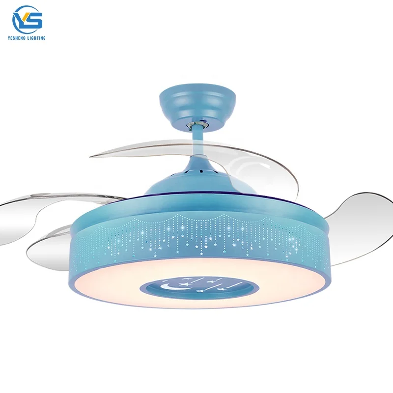 Modern retractable LED ceiling fan light with remote control size 42 inch with light fans for home ceiling fan 110v 220v