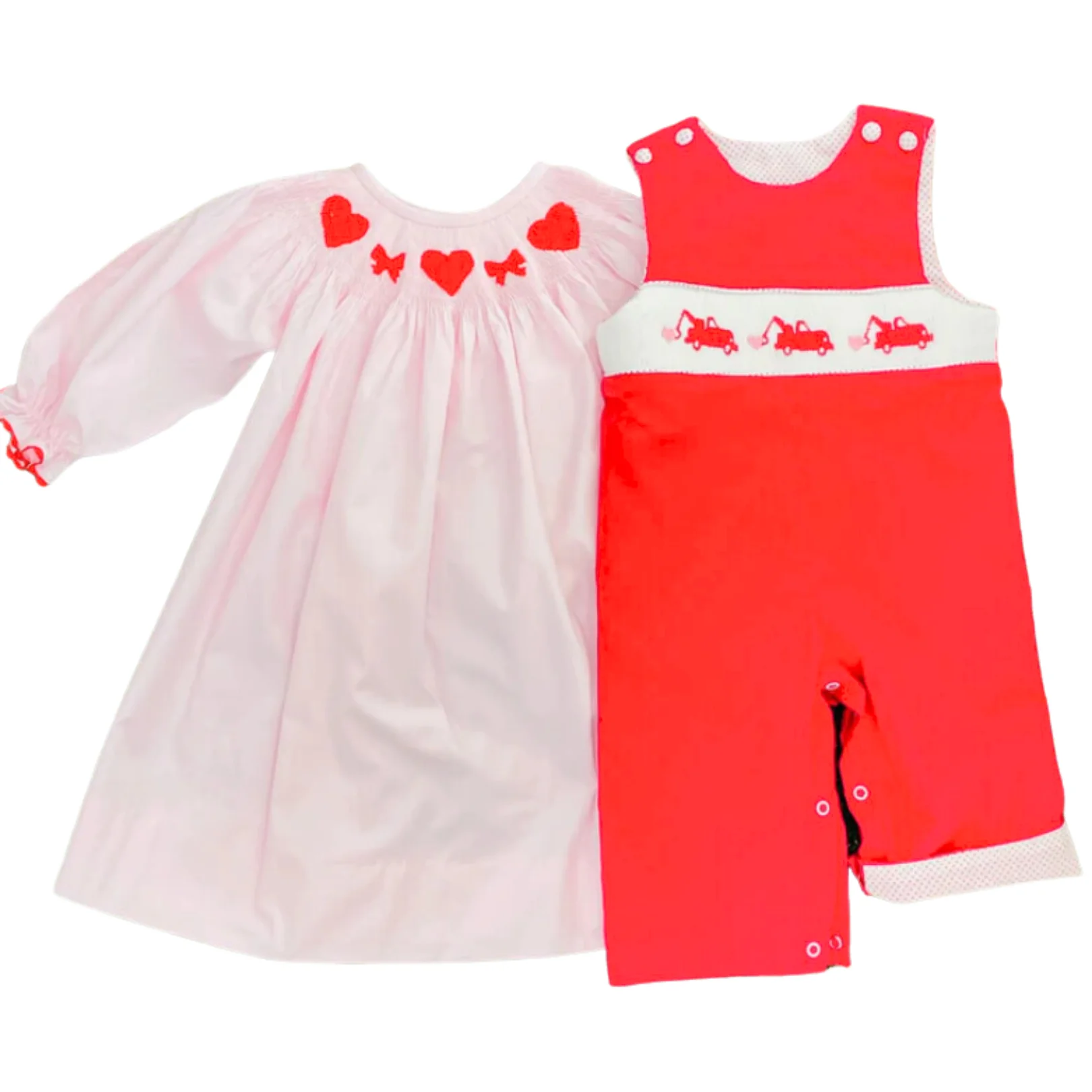 Hot Selling Valentine 2024 Girl Smocked Dress Children Clothing All Size 100% Cotton Custom Design Wholesale Made In Vietnam