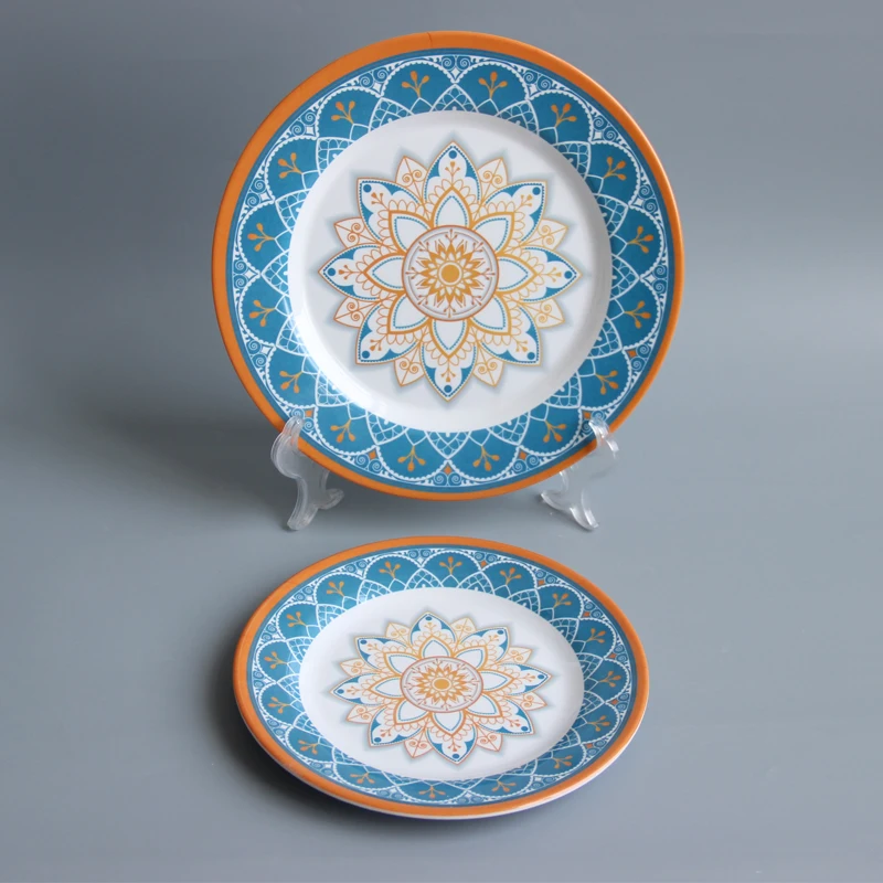 
A5 melamine plate Custom Design Colored Flat Cheap Restaurant Melamine Dinner Plates 