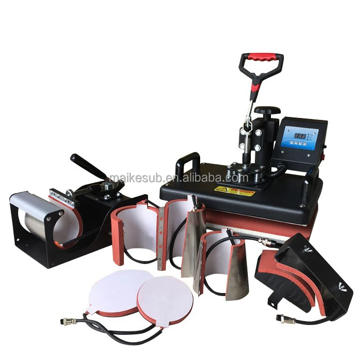 Maikesub Christmas hot selling flatbed heat press machine 8 in 1 sublimation machine for T-Shirt, Hat, Bag and Mug