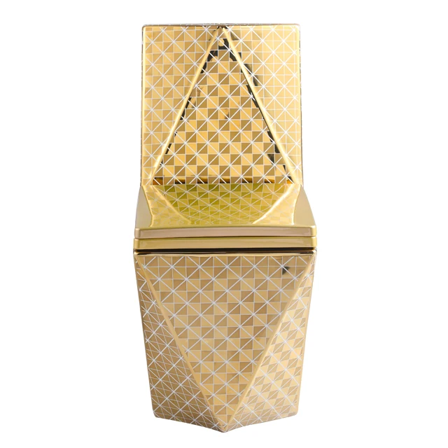 Electroplated ceramic sanitary wc couleur or de toilette water closet gold and white diamond golden toilet