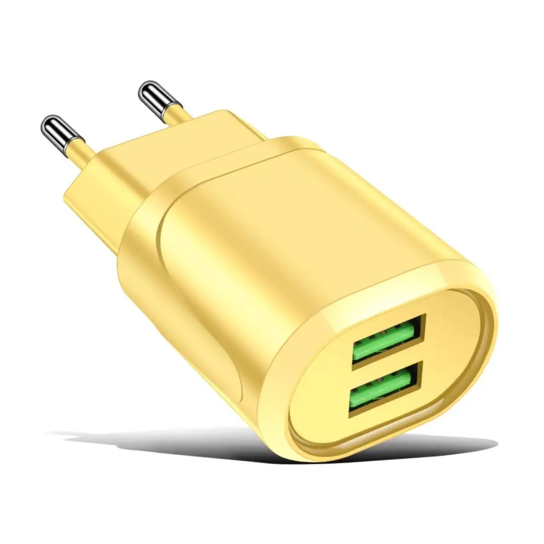 
Macaron charger socket 2.1A dual USB wall charger EU plug mobile phone fast charging for iPhone Samsung Huawei Xiaomi 