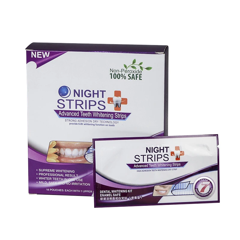 Customized Brand Teeth Whitening Strip Teeth Stain Removal Dental Bleaching Care Cleaning