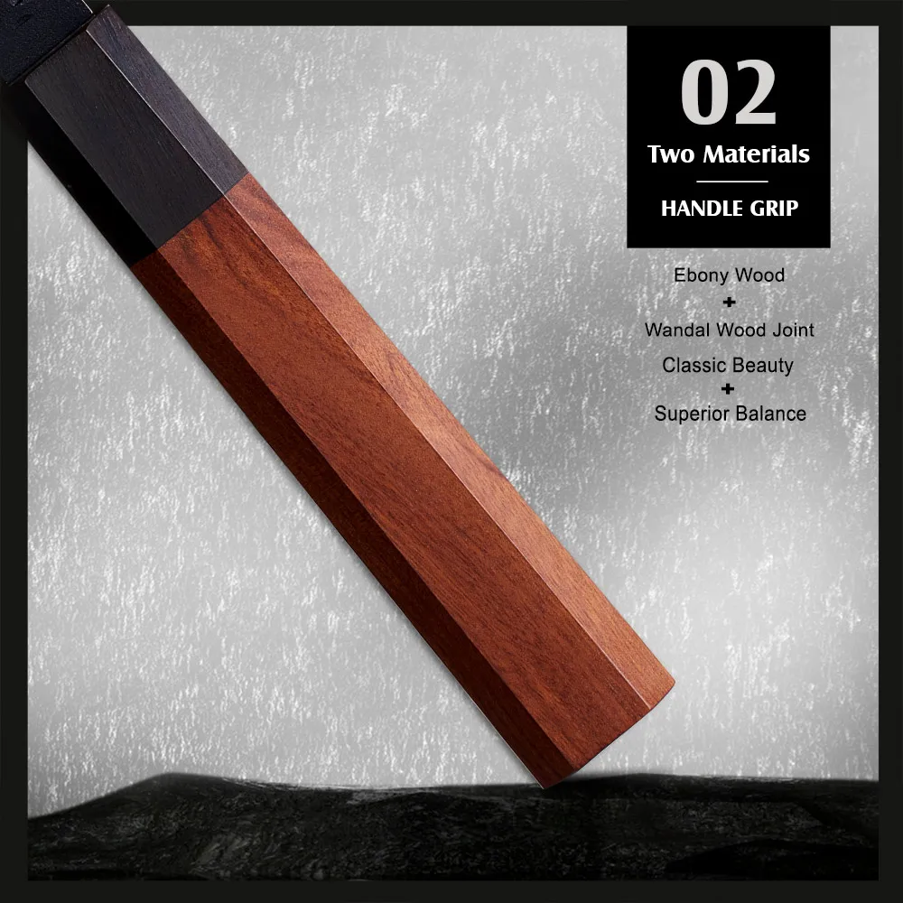 7inch high carbon steel black blade Wooden handle kitchen knives japanese professional kitchen knives santoku