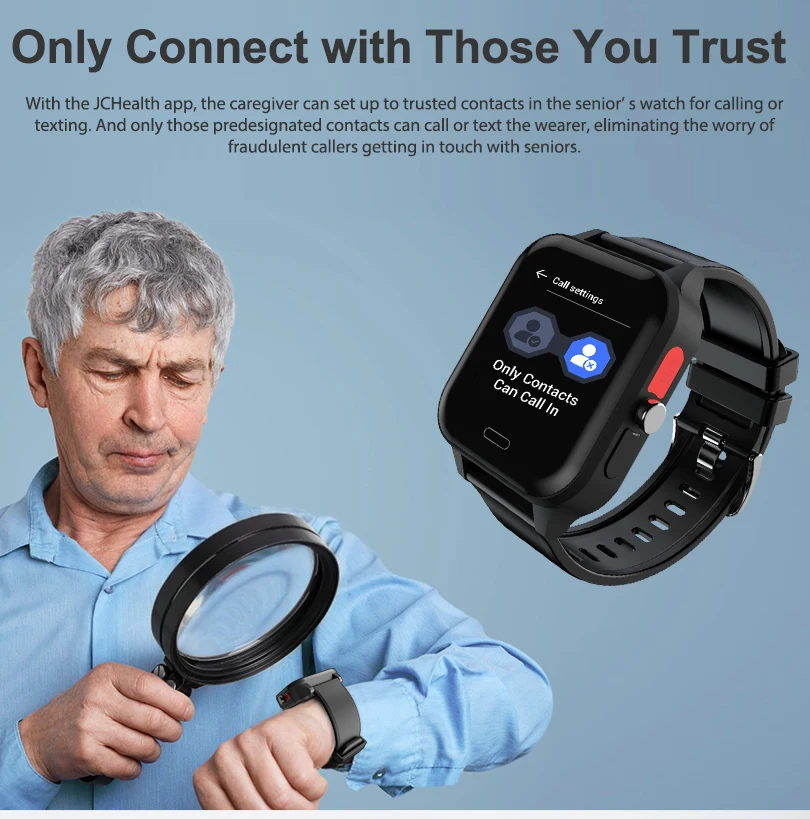 J-Style 2032 Elderly Smart Watch Bluetooth 4G Health Monitor SOS Button With 4G ECG PPG HRV Body Temperature SpO2