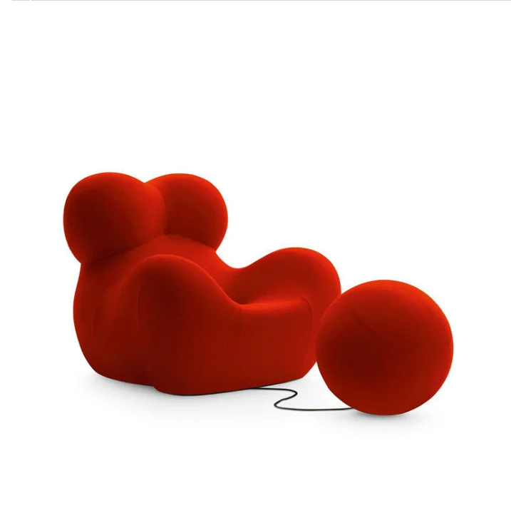 Italian style designer creative single lazy sofa chair modern up 5 glass steel comfortable leisure egg ball chair