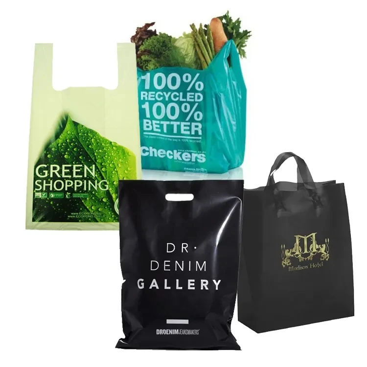 good price 100% Biodegradable Shopping Custom Logo Printing Retail Ldpe Hdpe PE Colored Packaging Plastic Bag