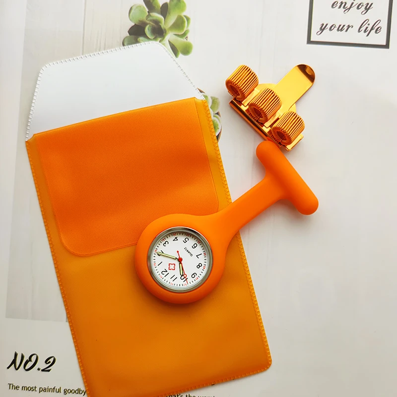Silicone Nurse Watch with Pencil Case and Pen Holder Fob Pocket Quartz Doctor Medical Clock Nursing Accessories Gift