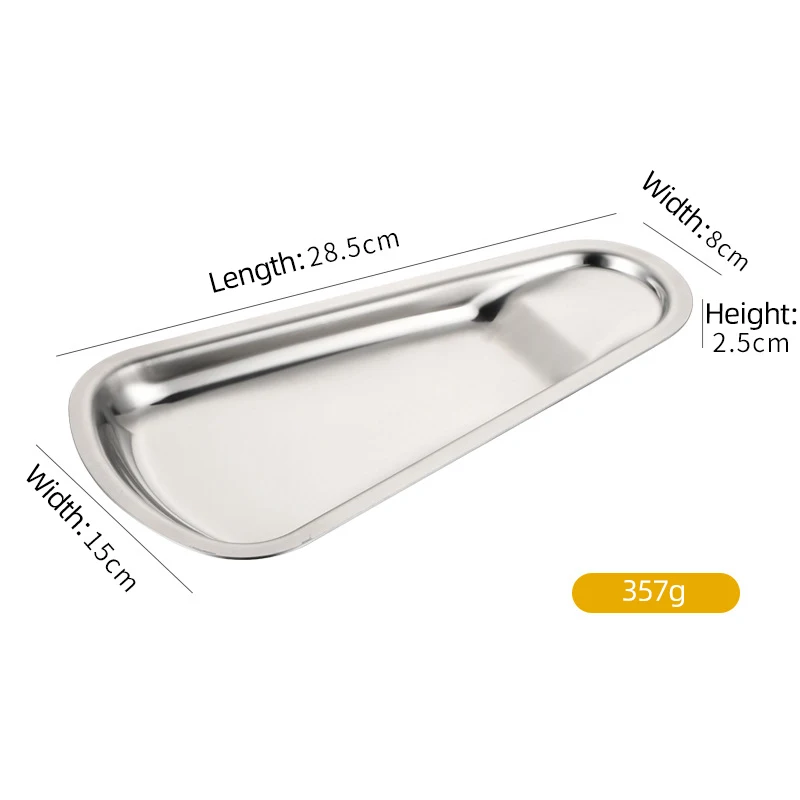 Multipurpose sector shape restaurant stainless steel food plate dish kitchen clip scissors chopsticks spoon rest for kitchen