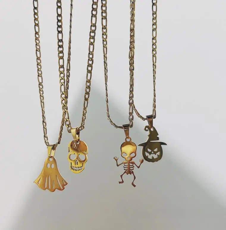 Halloween pendant stainless steel pendant necklace Titanium steel 18K gold collarbone chain hot style tend necklaces