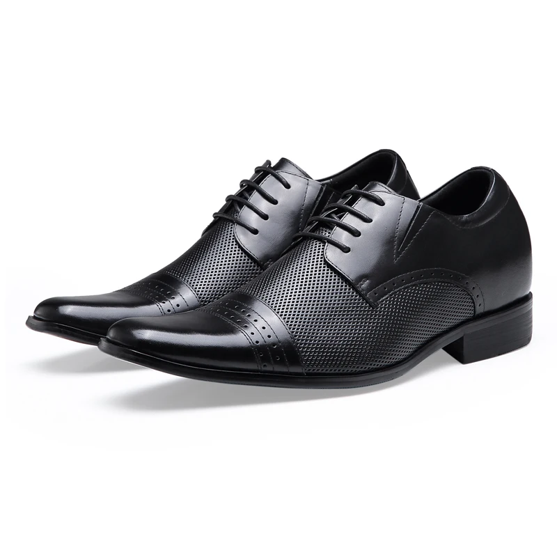 fashion lace up leather men formal , height increasing footwear elevator business wedding formal men dress shoes