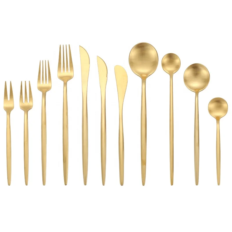 
gold cutlery set stainless steel cutipol cutlery matte gold cutlery silverware gold plated flatware wholesale 