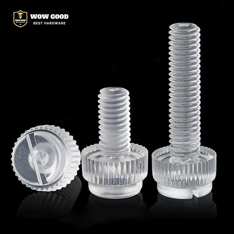M3 M4 M5 M6 M8 Acrylic Clear Transparent pc case Plastic Knurl Slotted Head Knurled Twist screw Hand Thumb Bolt Screw DIY