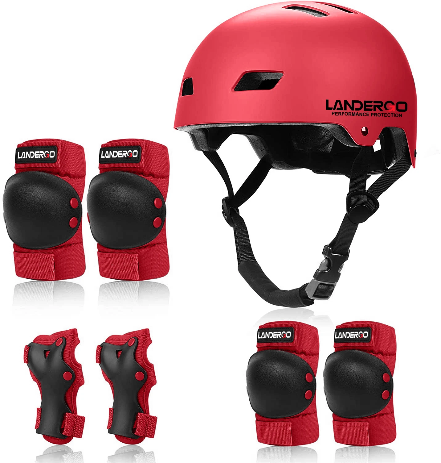 7 pcs/set Skating Protective Gear Sets Helmet Elbow Pads Knee Protector For Kids Men Women