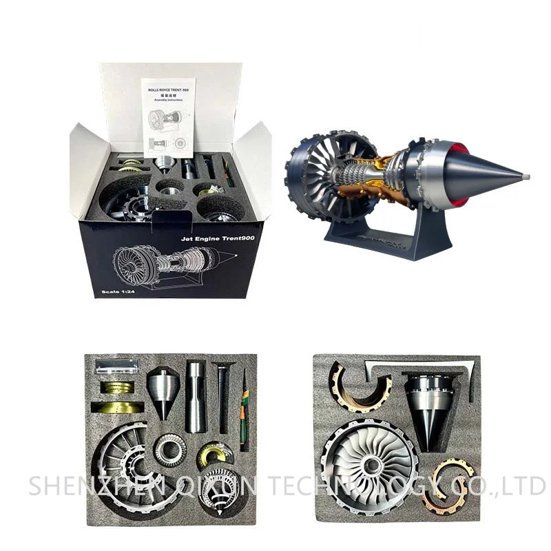 DLL719 Cool Souvenir Gift Rechargeable 3D Print Aircraft Turbofan Engine Model with LED Lights