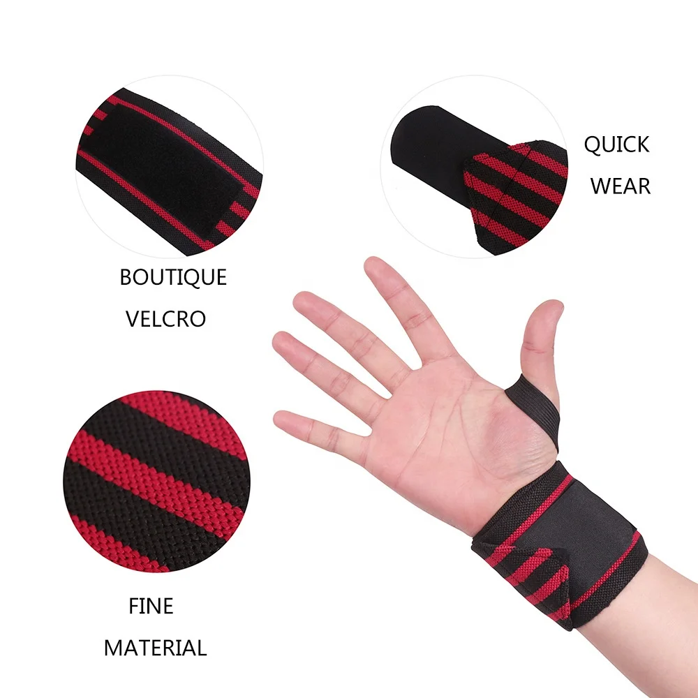 63*8cm/customizable Exercise training weight lifting wrist wrap band brace fitness gym elastic wrist strap