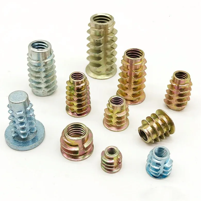 M3-M10 1/4 5/16 3/8 Galvanized Threaded Steel Furniture Wood Insert Nuts