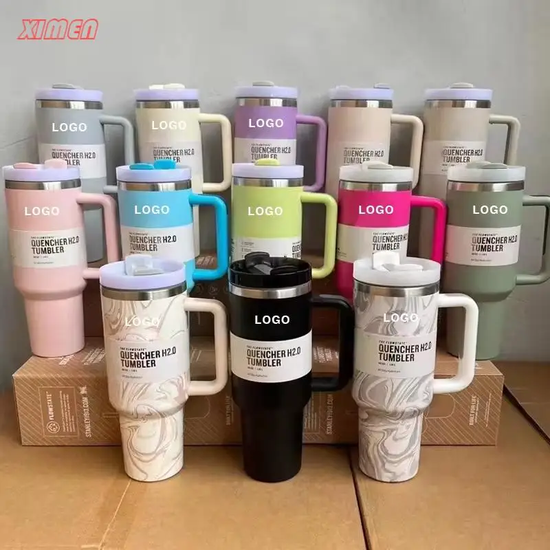 Amaz ong Best Seller 1:1 High Handle Stan cup 40oz and 30OZ with handle Stainless Steel for Stan ley thermos cup with Handle Lid