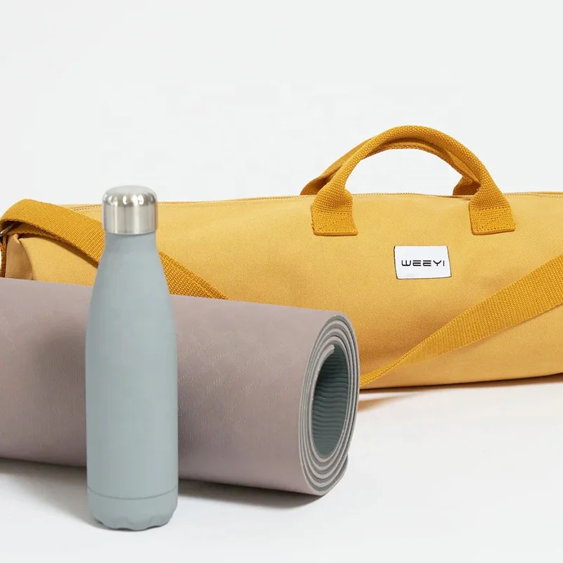 CHANGRONG Custom Adjustable cotton canvas yoga mat carry gym bag
