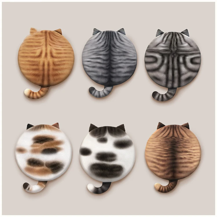 Cat Shape Cute Cartoon Memory Foam Car Cushion Round Car Seat Cushion Car Warm Seat Cushion