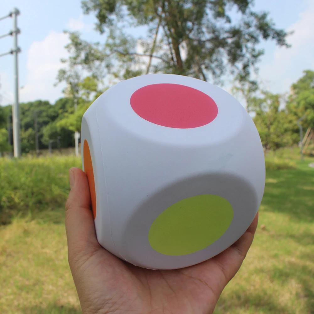 Custom Printed 15CM Big Foam PU Dice Workout Accessories 6 Sided Dot Dice Yoga Cube Kids Indoor Sensory Game Sport Toys