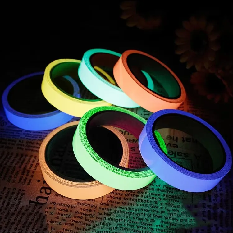factory price colorful self adhesive high bright photoluminescent shine emergency safety traffic sign glow in the dark tape roll