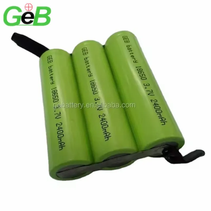 GEB Factory 18650 4000mAh 6000mAh 7200mAh 3.7v 10A 1S3P Rechargeable Lithium 18650 Cell with PCM and Solder Tab Li-ion battery