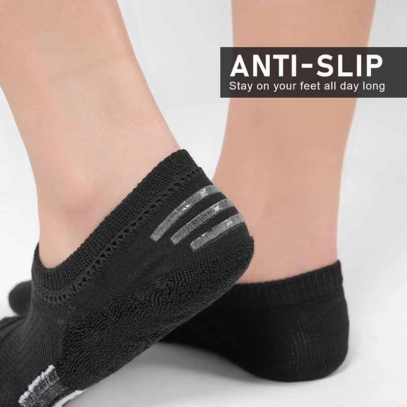6 Pairs No Show Socks Women Cushioned Low Cut Invisible Foot Cotton Socks for Running Athletic Gym Ankle Socks