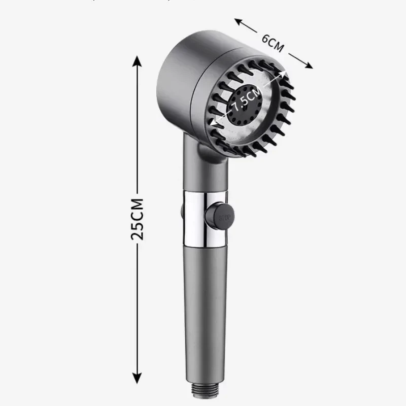 High Pressure Massage Shower Head 3 Modes High Pressure Multifunctional Filter Remove Chlorine Shower Head