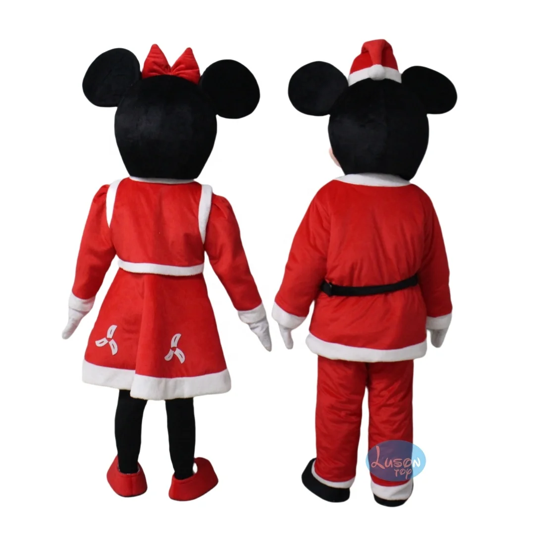 Custom Fancy Dress Christmas Mickey Mascot Costume For Adult And Children Size Outfit Carnival