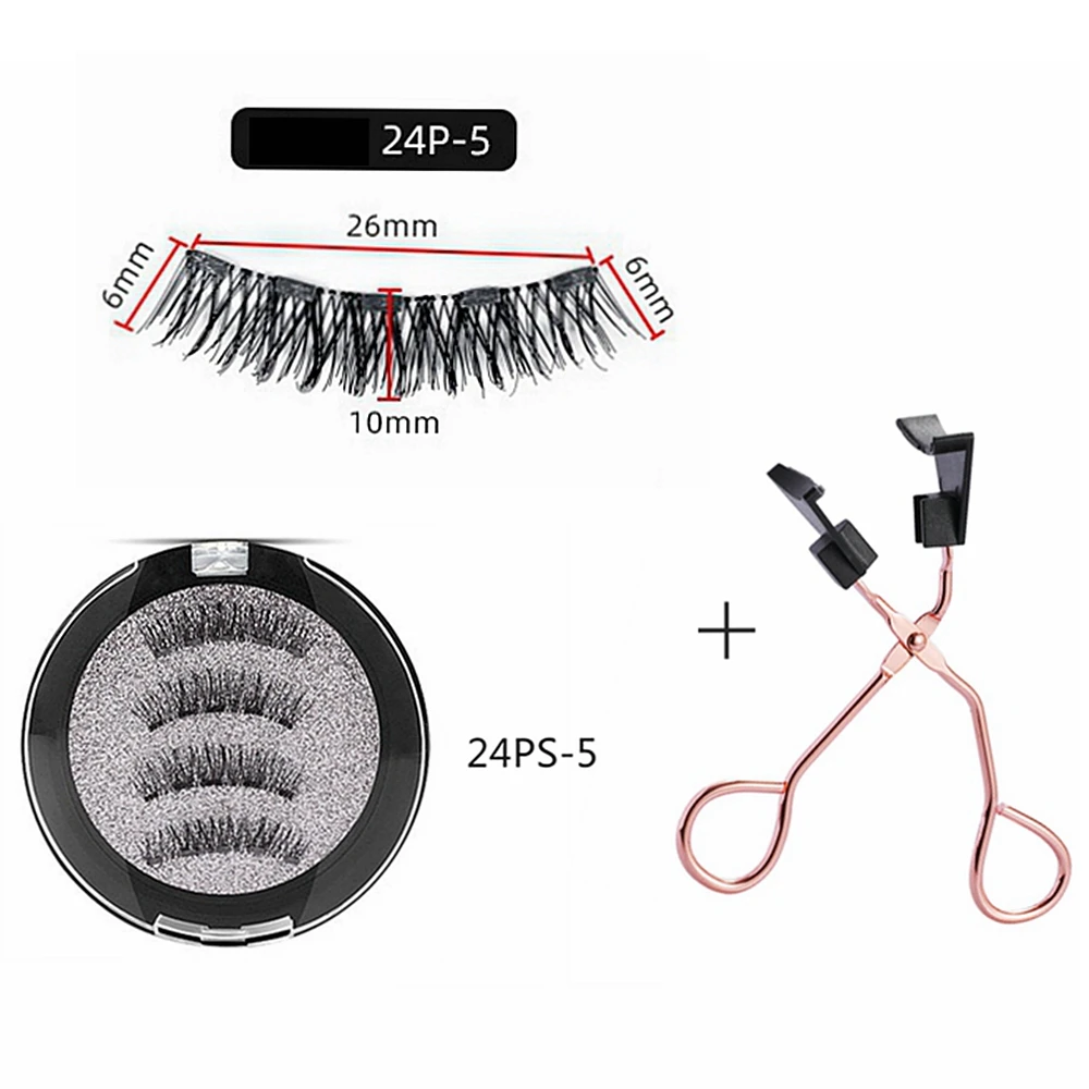 Customized Logo Magnetic Eyelashes 5 Magnets Mink Magnetic False Eyelashes Extension with Clip Kit,Natrual Faux Cils Magnetique