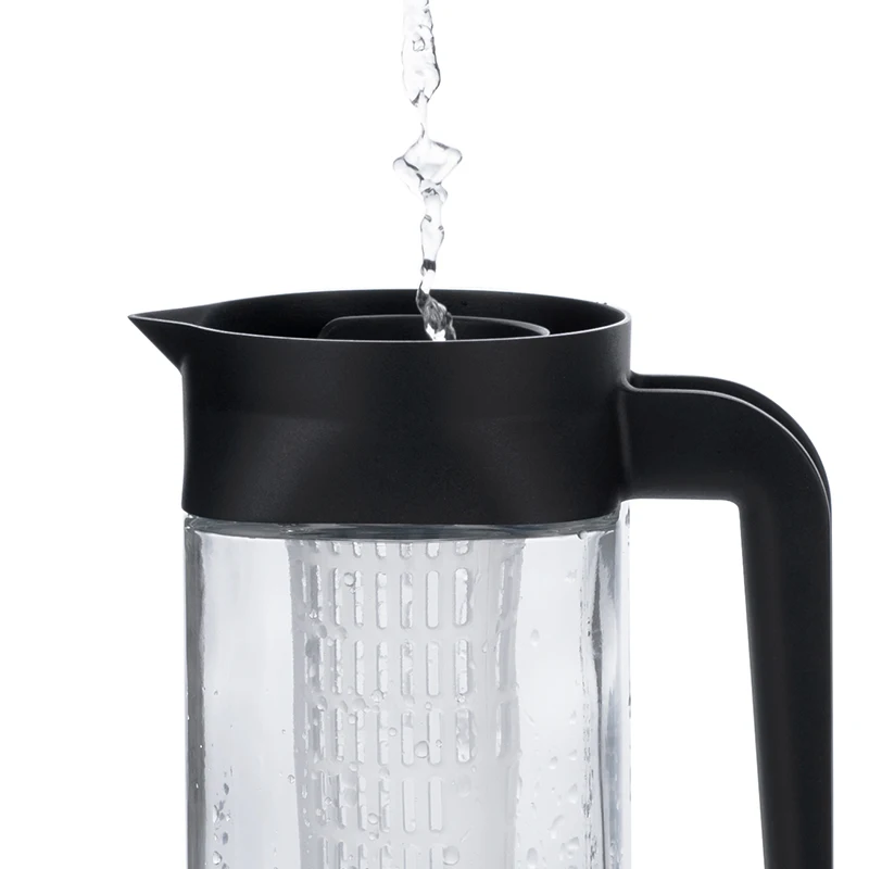 sale manufacturing BPA free square clear glass cold fruit infusion jug water pitcher carafe with handle
