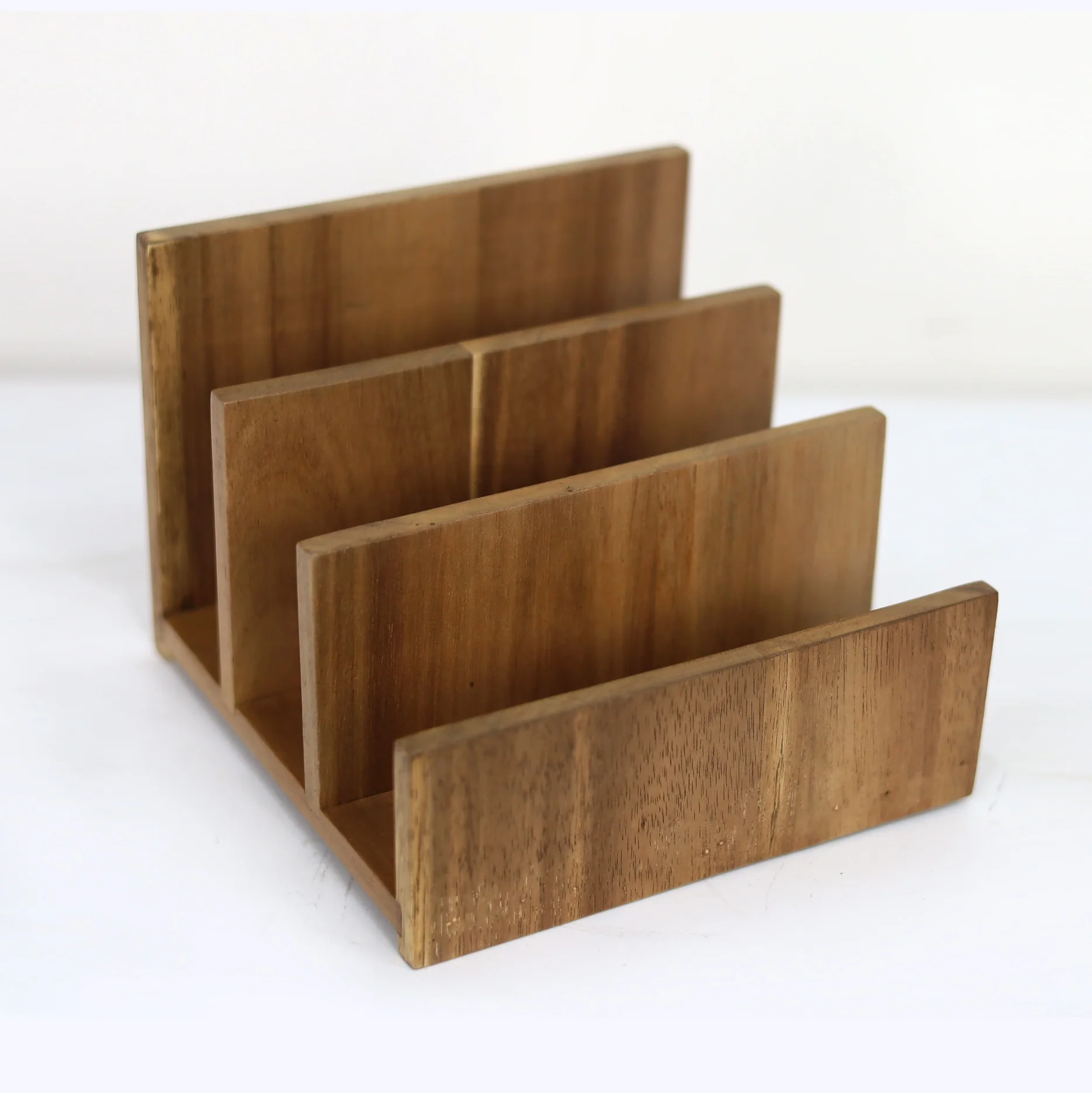 Home Office Desk Letter Organizer | Desktop Envelopes Paper Magazine Documents Book Holder | Bamboo Wood File Collator Wholesale