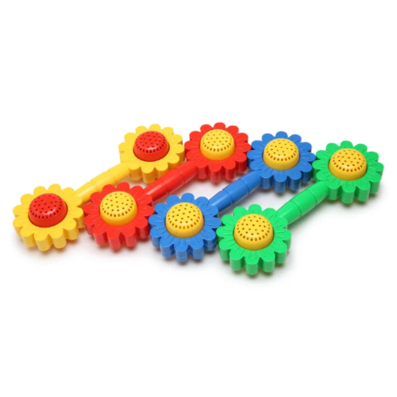 Sunflower Rattles Plastic  Hand Catching Rattle Toys