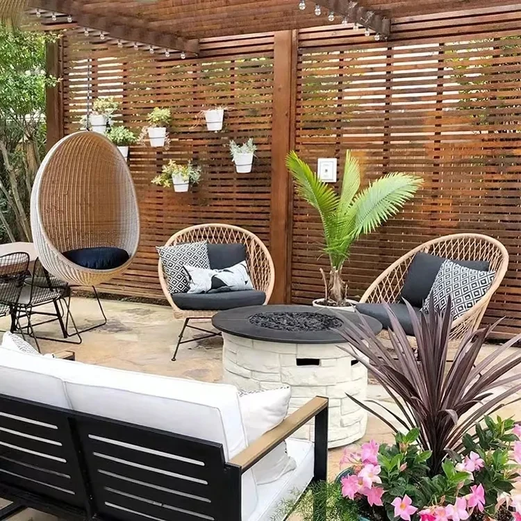 Outdoor hanging swing chair modern balcony swing hanging basket garden wicker swing chair patio furniture