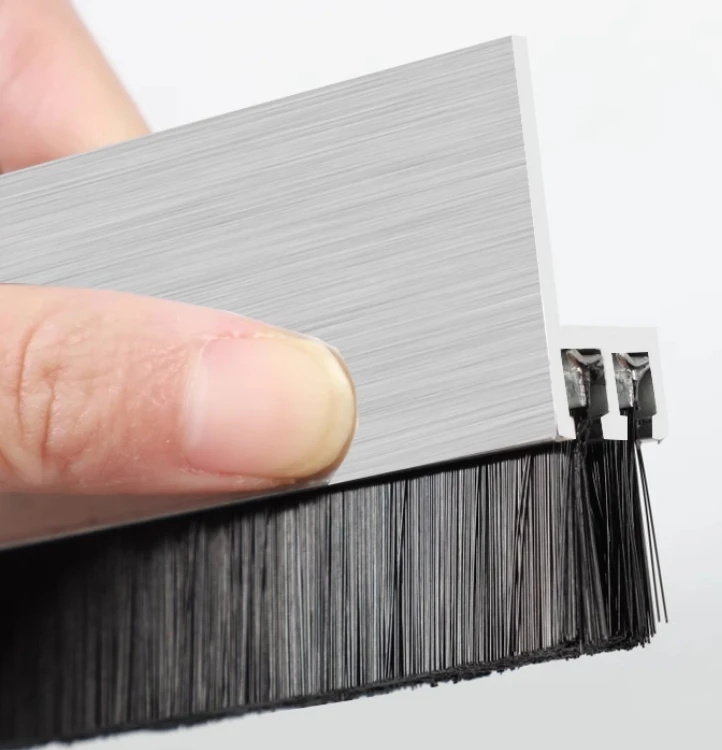 Customized Size H -Type F- Type Wind-proof Dust-proof Bottom Door Sealing Brush Black Nylon Door Brush