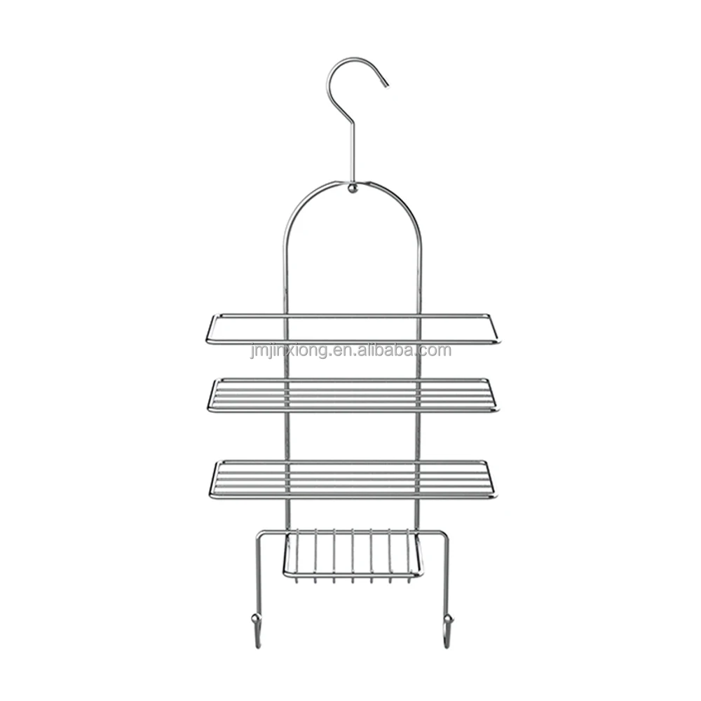 3 Tier Power Coating Storage Rack Shelf Kitchen Chrome Plated Wire Hanging Bathroom Wall Rack Metal Hanging Towels Shower Rack