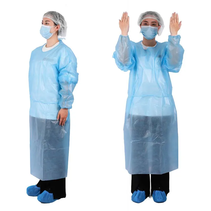 High quality custom disposable isolation gown pe gown Applied to hospitals
